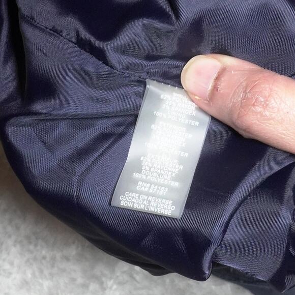TOMMY HILFIGER Preppy Jacket Twill Pinstriped Open Front Navy Blazer Sz 12 - Picture 8 of 12
